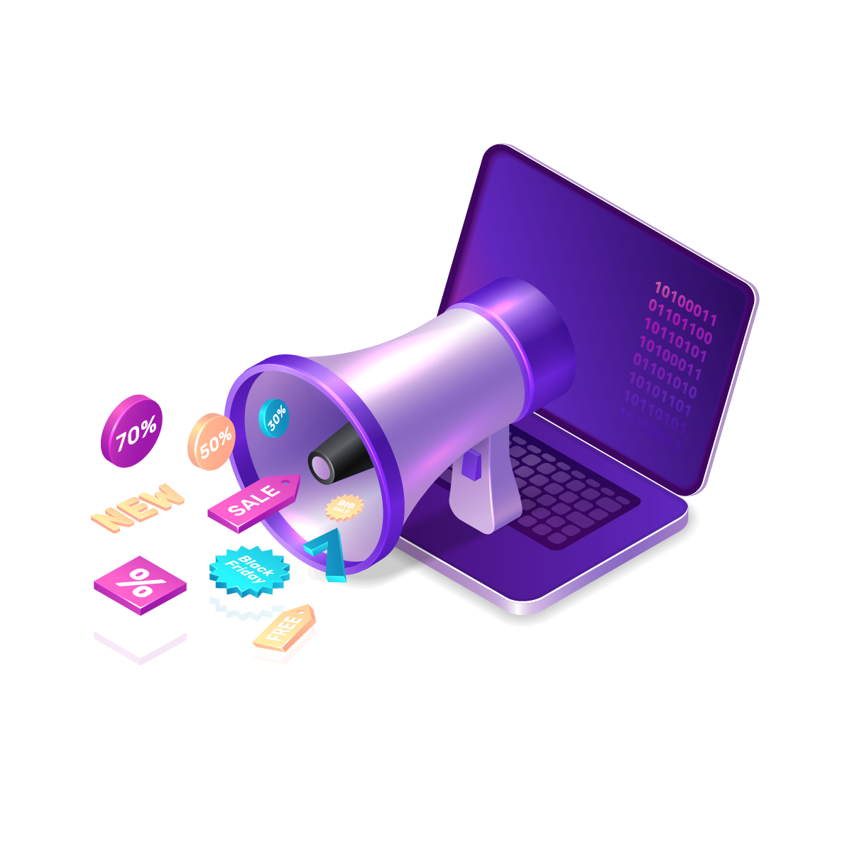 —Pngtree—digital marketing isometric with megaphone_5325242